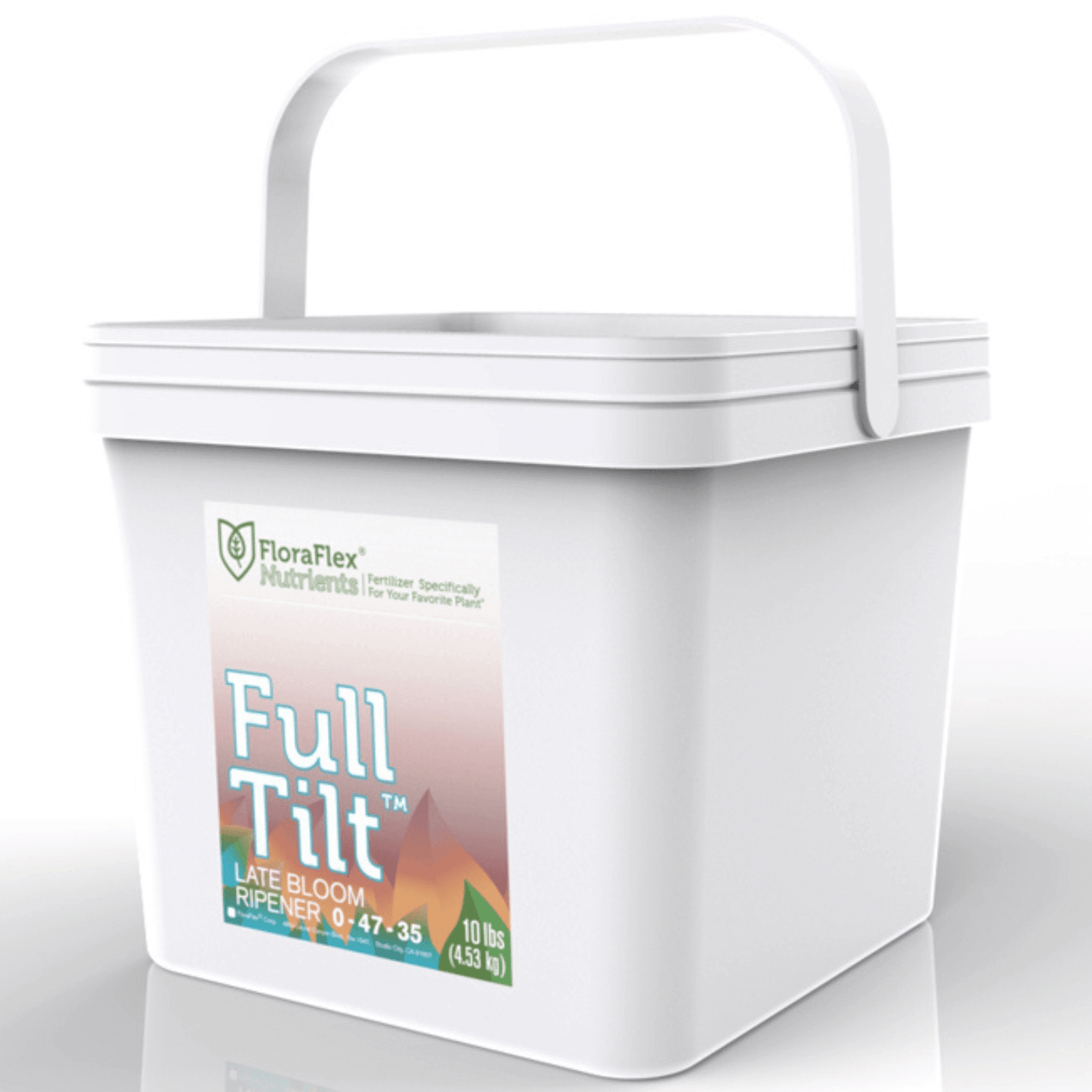 FloraFlex Full Tilt Nutrients 10 lb bucket for blooming and fruiting stages, enhancing plant yield and quality.