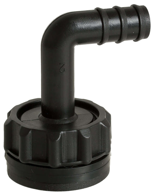 Active Aqua Grow Flow Elbow, 1/2" hardware for drainage systems, featuring a durable black design and easy installation.