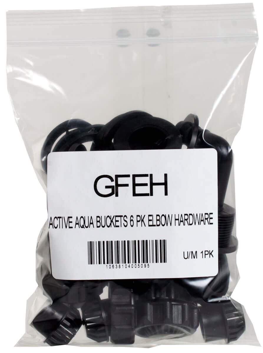 Active Aqua Grow Flow Elbow Hardware Kit, pack of 6, featuring various components for enhanced convenience and versatility.