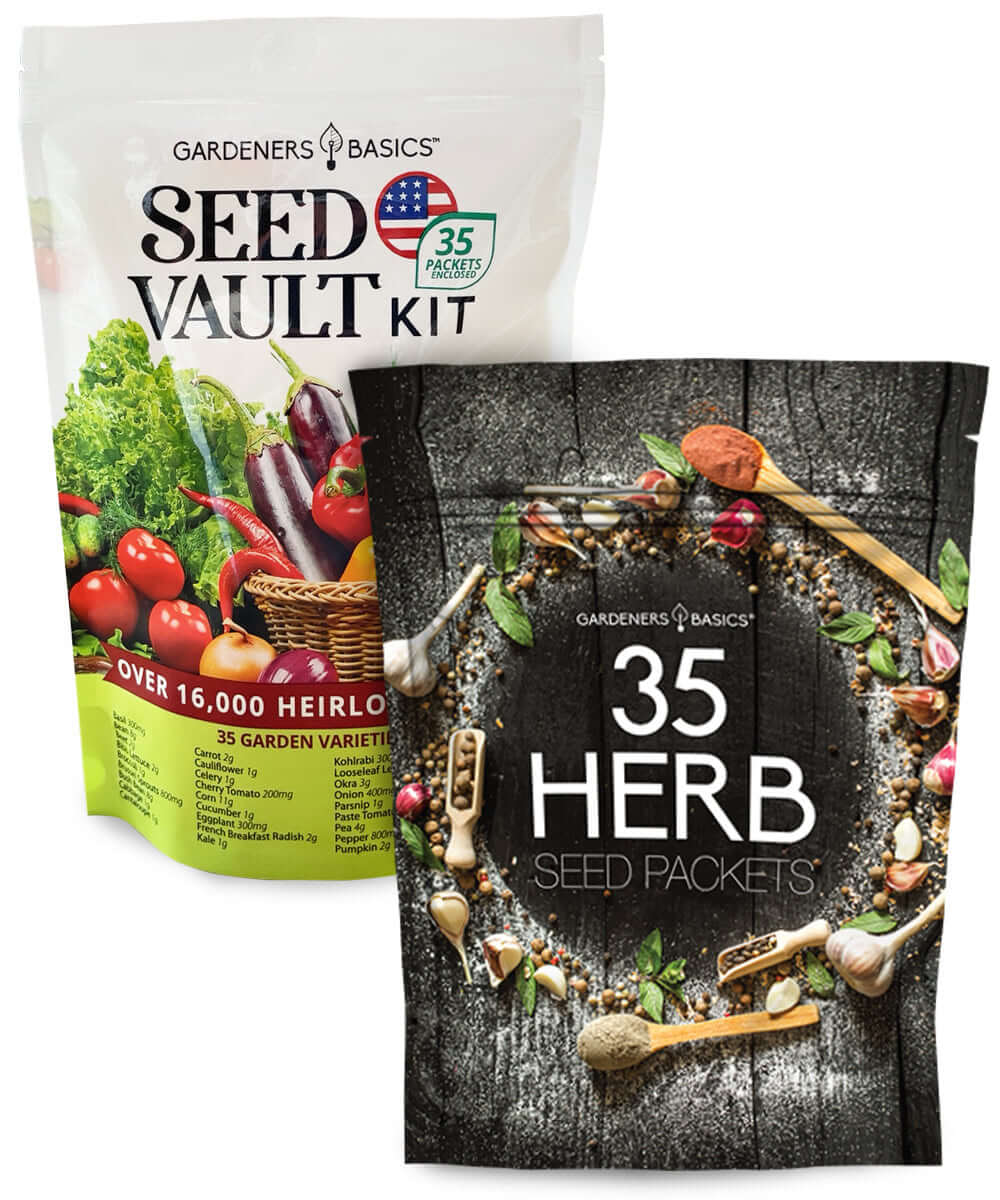 Gardeners Basics Gardeners Seed Vault Kit - 70 Varieties of Vegetable and Herb Seeds for Your Garden