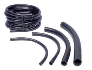 Sturdy black vinyl tubing in various lengths, perfect for irrigation and hydroponic systems, FDA-approved and BPA-free.