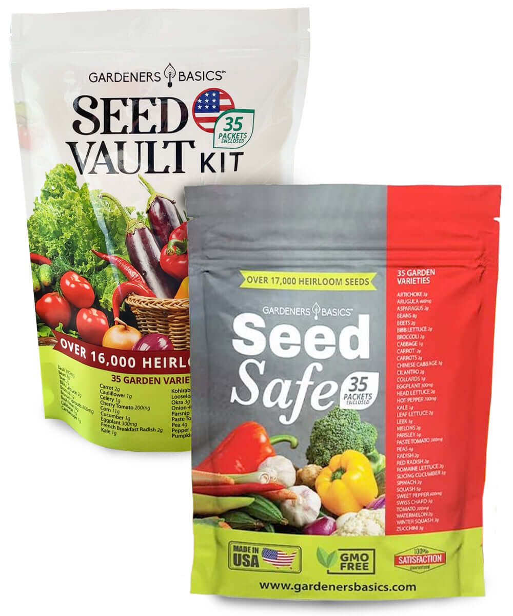 Gardeners Basics Survival Seed Vault Kit - 70 Heirloom Varieties for Self-Sufficient Gardening