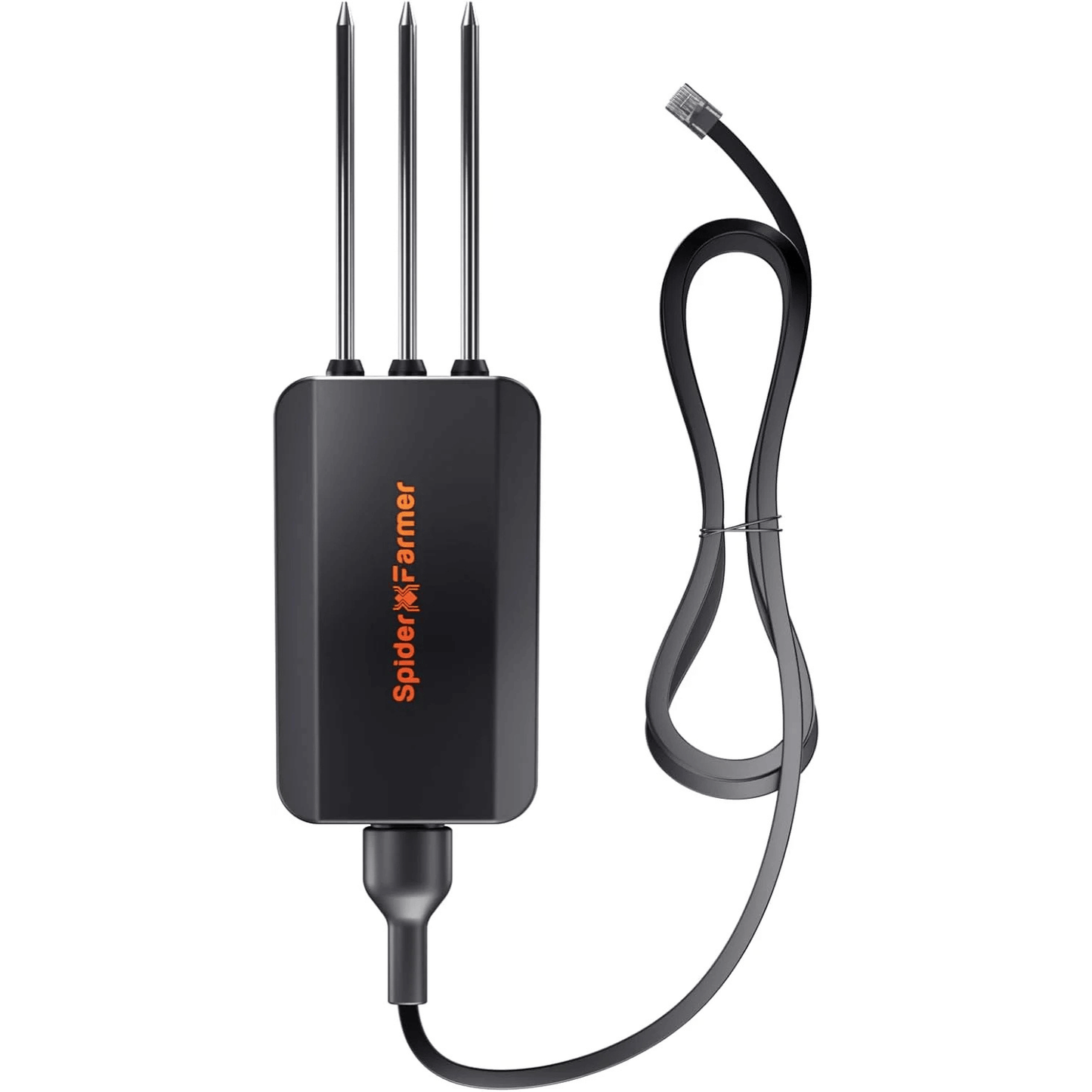 Spider Farmer 3-in-1 soil sensor with probes for moisture, temperature, and humidity monitoring.