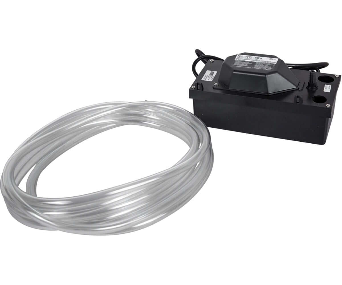 Quest Condensate Pump Kit with clear tubing for effective condensate removal from dehumidifiers.