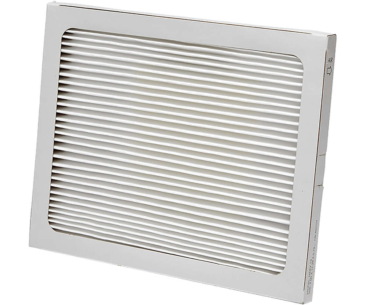 Quest MERV 13 air filter 11" x 9" x 1" with pleated design for enhanced filtration efficiency.