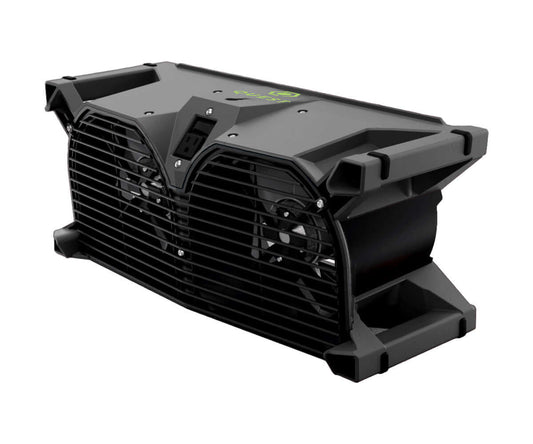 Quest F10 Dual-Axial Air Mover showing two powerful fans designed for optimal airflow and efficiency in dehumidification.