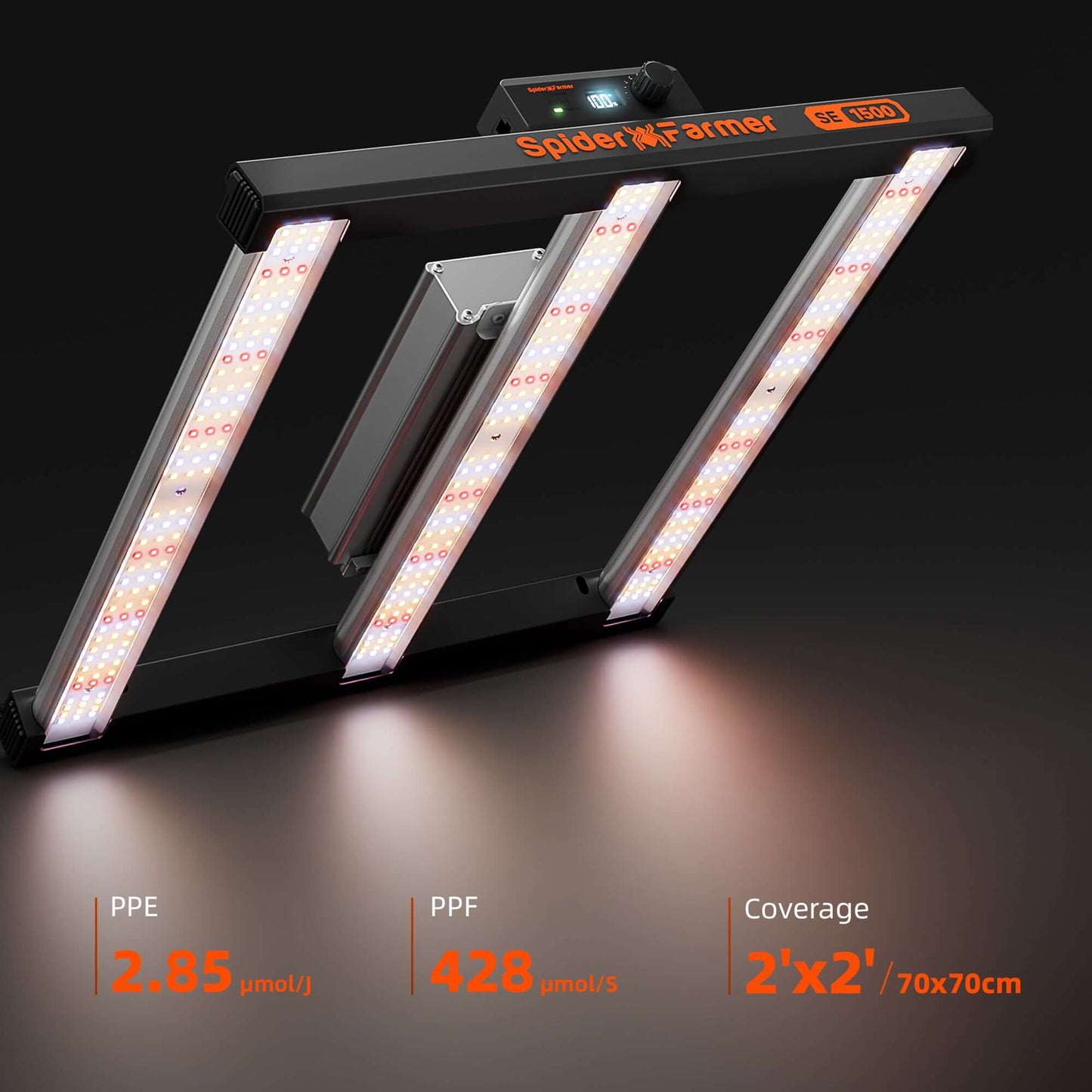 Spider Farmer SE1500 150W Dimmable Full Spectrum LED Grow Light