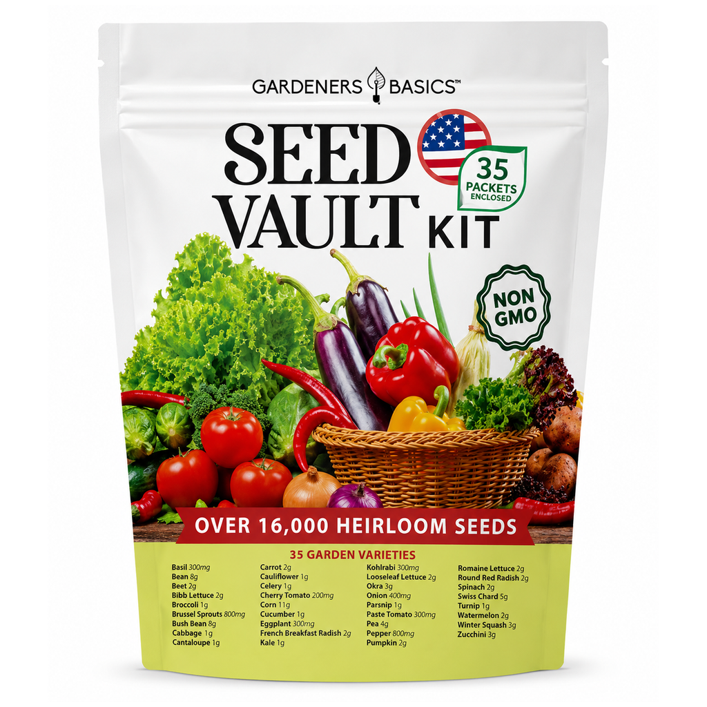 Gardeners Basics Vegetable Seed Vault Kit | 35 Variety Pack