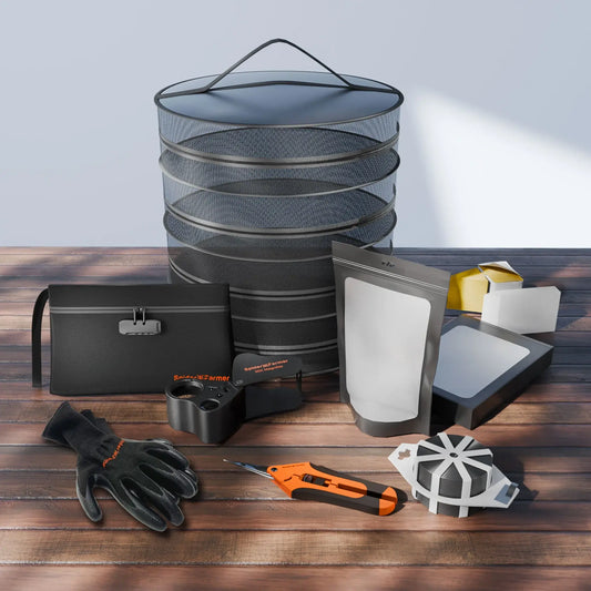Spider Farmer 9-in-1 Plant Grow Tools Kit including drying rack, gloves, shear, and accessories.