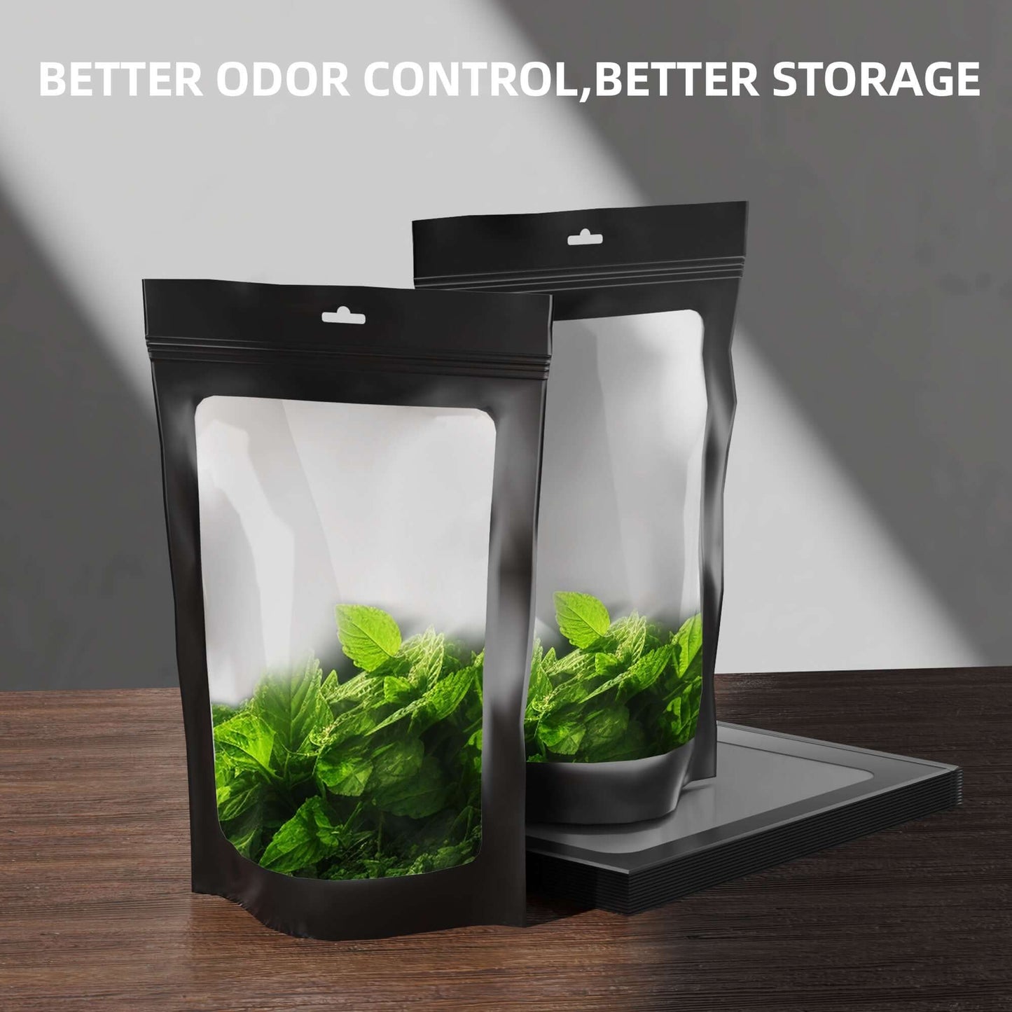 Spider Farmer carbon smell proof bags for better odor control and storage of herbs.