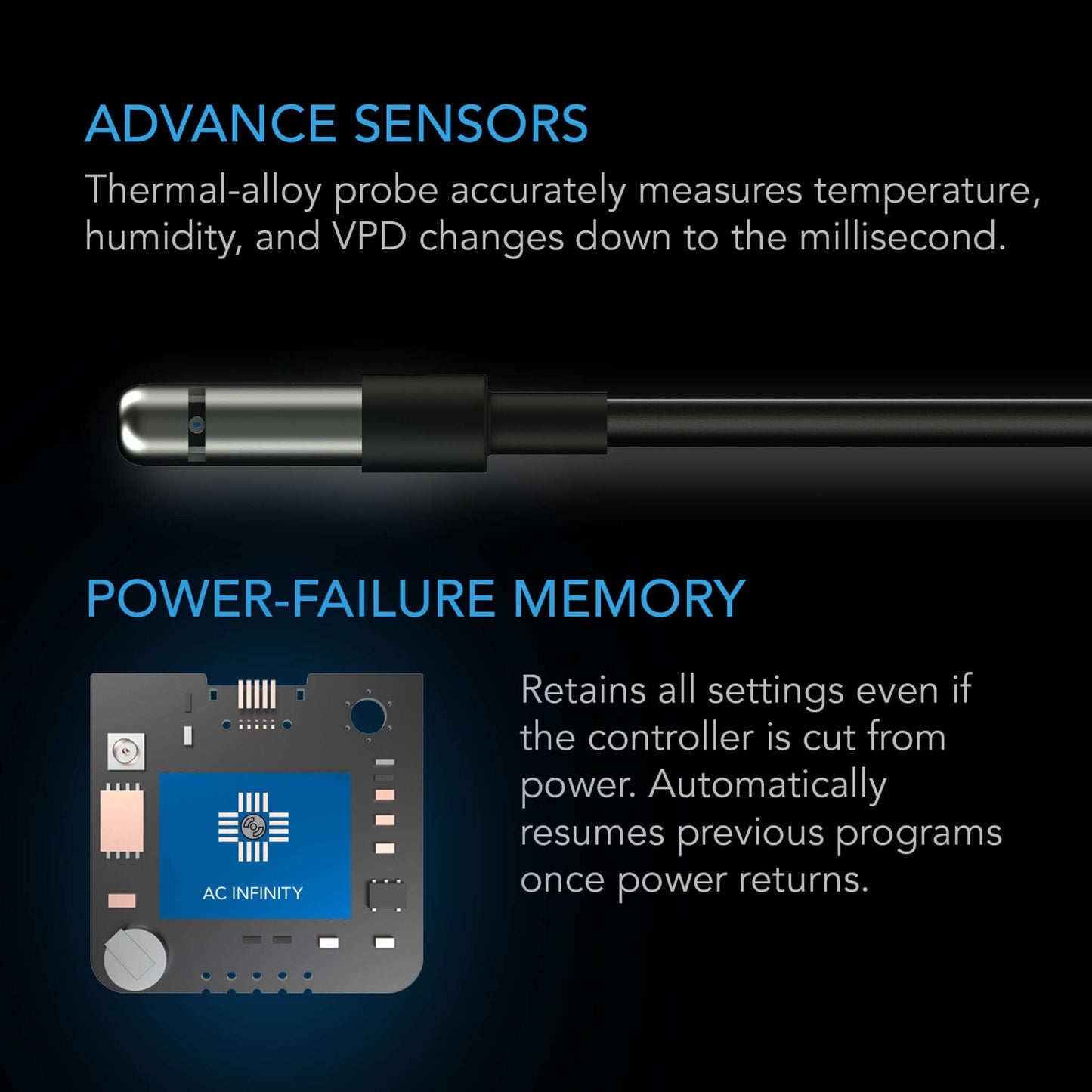 AC Infinity CONTROLLER 79 PRO, Independent Programs for Two Devices, Dynamic VPD, Temperature, Humidity, Scheduling, Data App, Bluetooth + WiFi
