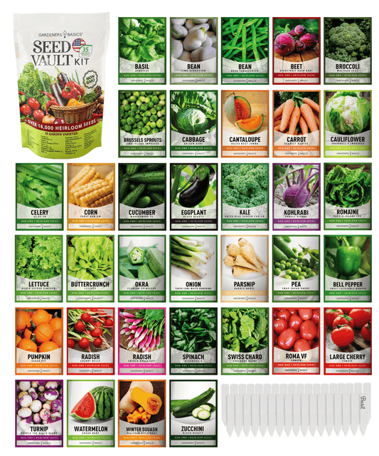 Gardeners Basics Vegetable Seed Vault Kit | 35 Variety Pack