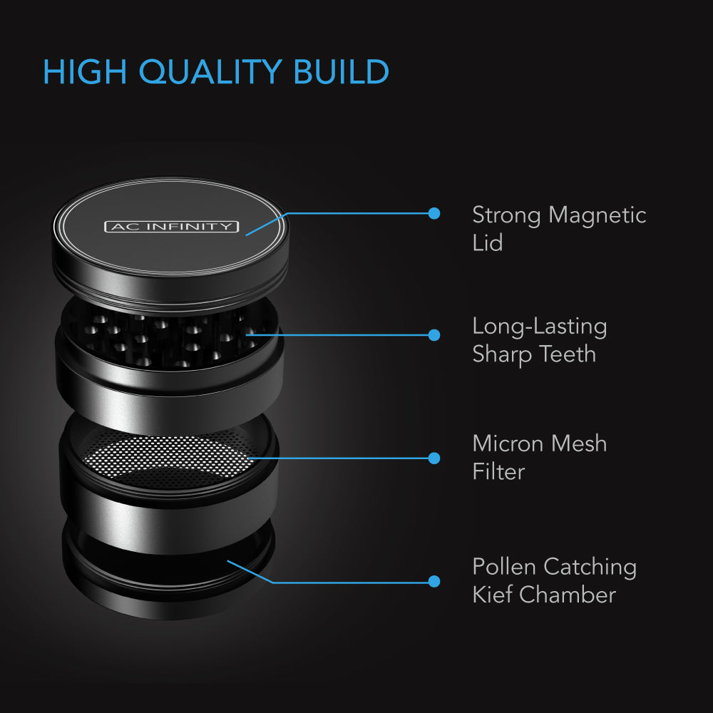 AC Infinity 3-Chamber Spice Grinder Black 2-Inch product image 3