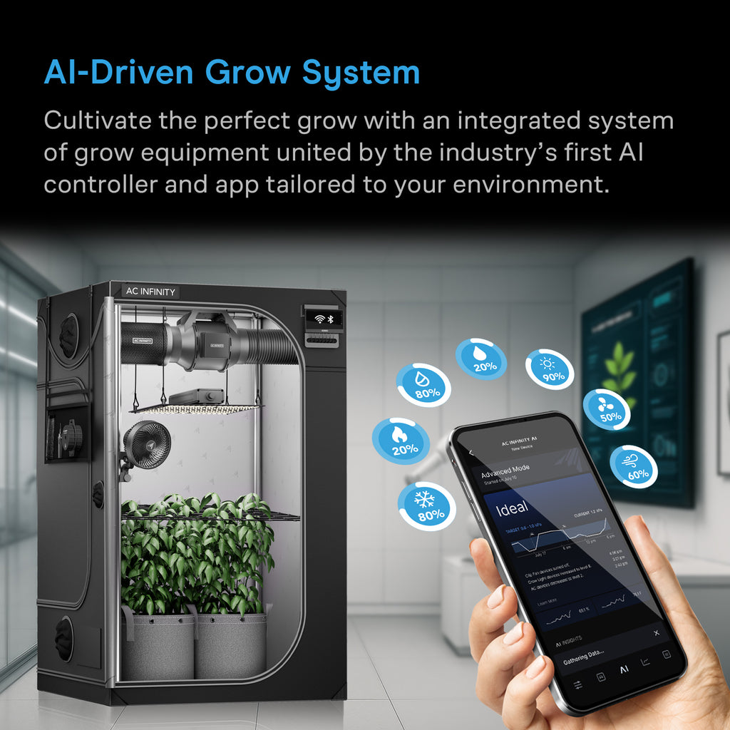 AC Infinity Advance Grow Tent System 2x2 1-Plant Kit Integrated Smart
