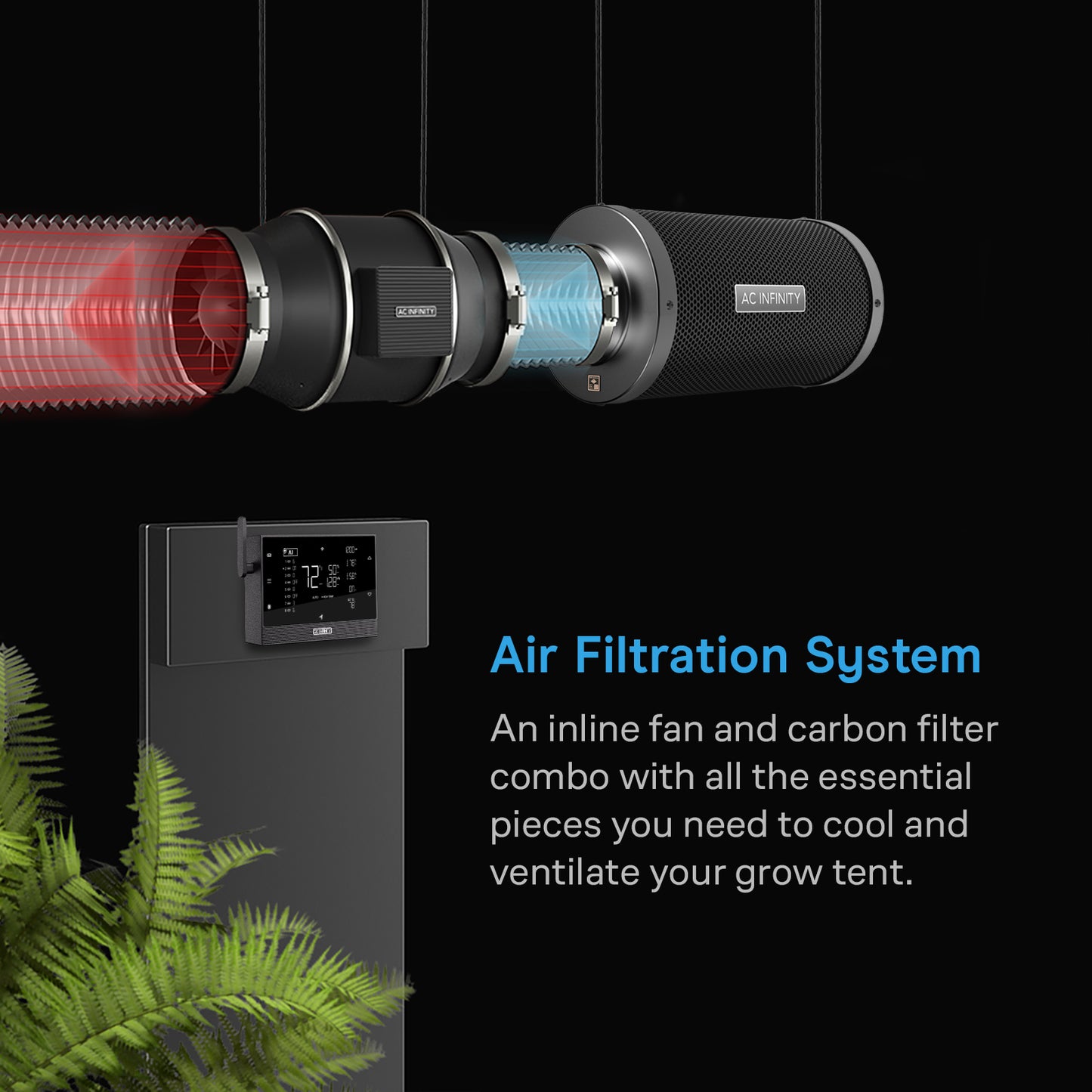 AC Infinity Air Filtration Kit PRO 6" Inline Fan w/ Smart Controller product image 2