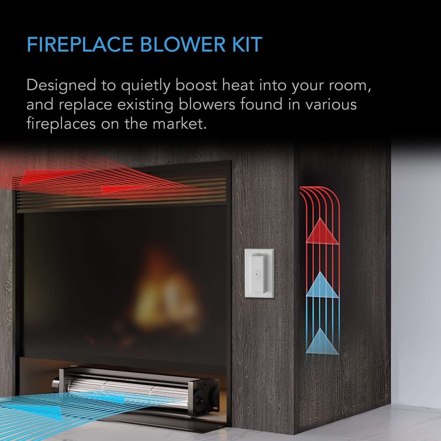 AC Infinity AIRBLAZE S12 Fireplace Blower 12" w/ Wireless Speed product image 2