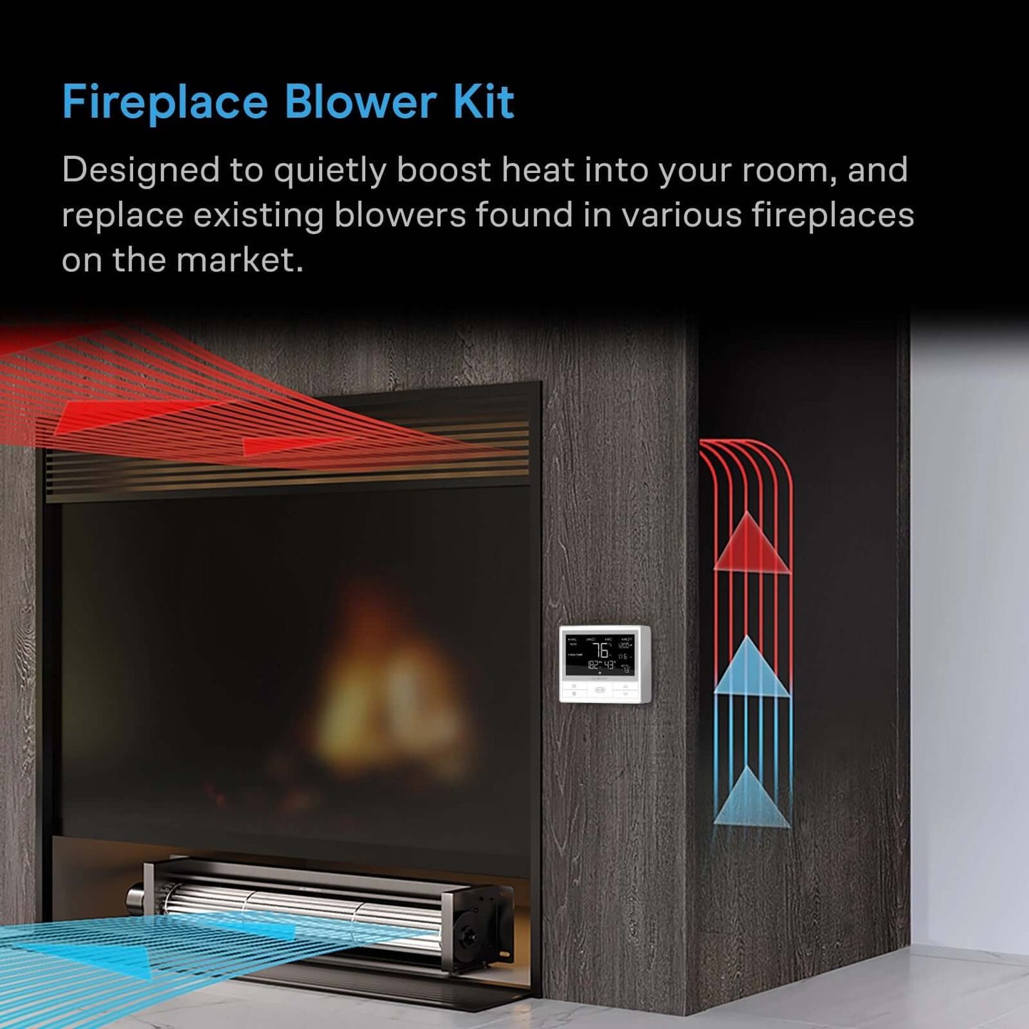 AC Infinity AIRBLAZE T10 Fireplace Blower 10" w/ Temperature product image 2
