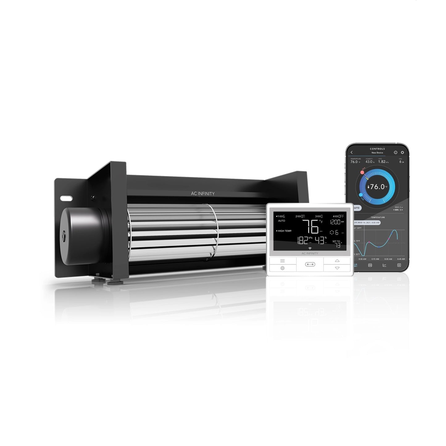 AC Infinity AIRBLAZE T10, Fireplace Blower 10" w/ Temperature Controller product image 1