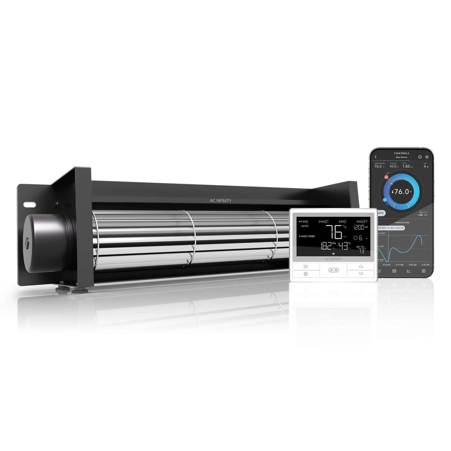 AC Infinity AIRBLAZE T14 Fireplace Blower 14" w/ Temperature product image 1