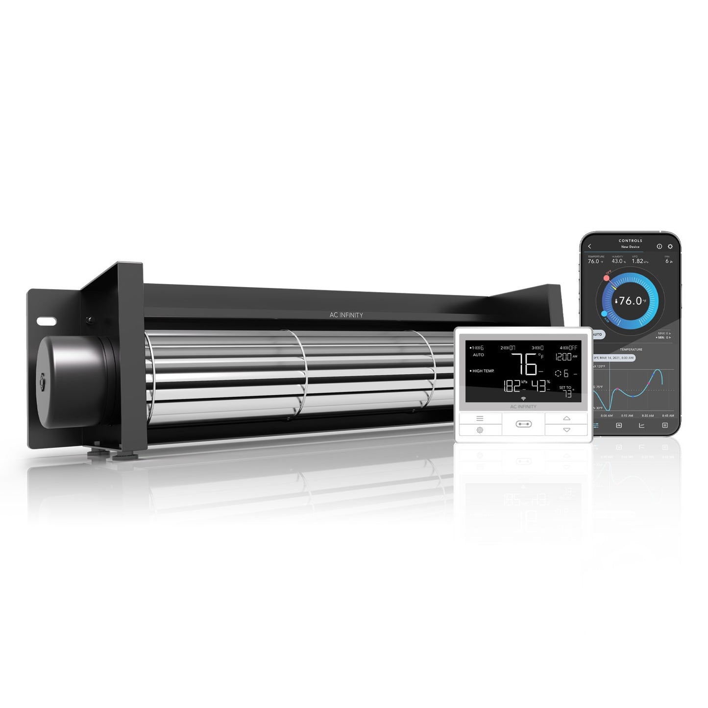 AC Infinity AIRBLAZE T14, Fireplace Blower 14" w/ Temperature Controller product image 1