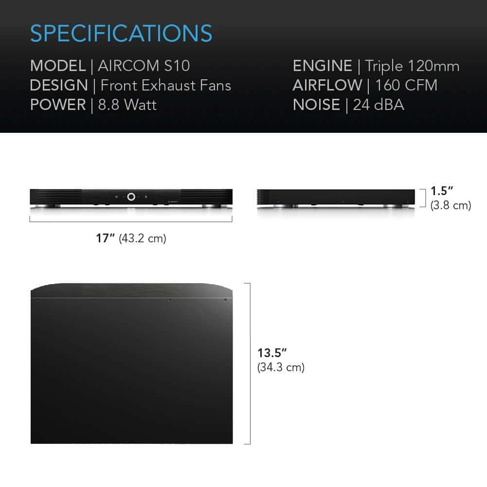 AC Infinity AIRCOM S10 AV Receiver Cooling Fan w/ Thermal Trigger 17" product image 6