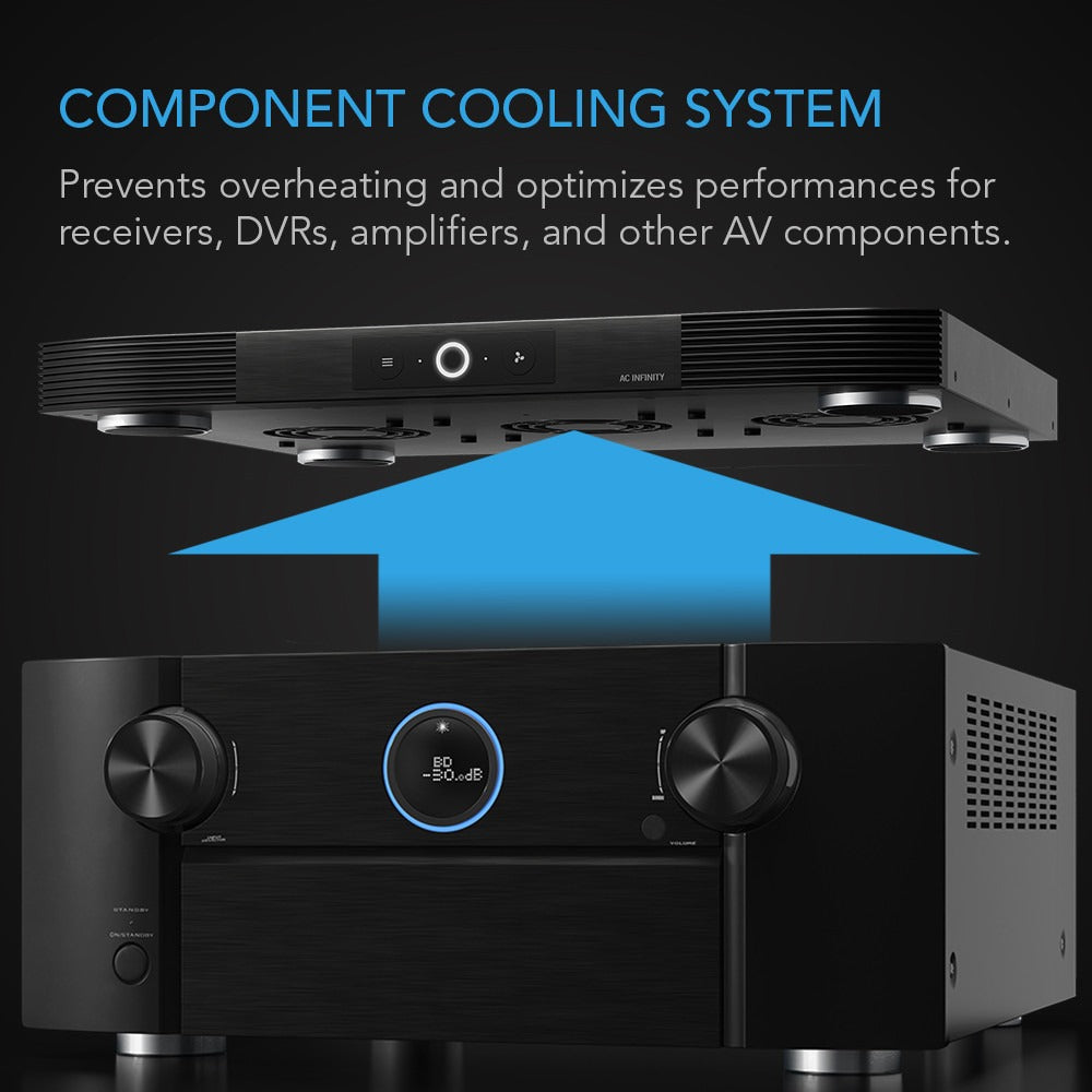 AC Infinity AIRCOM S10, AV Receiver Cooling Fan w/ Thermal Trigger, 17" Front Exhaust product image 2