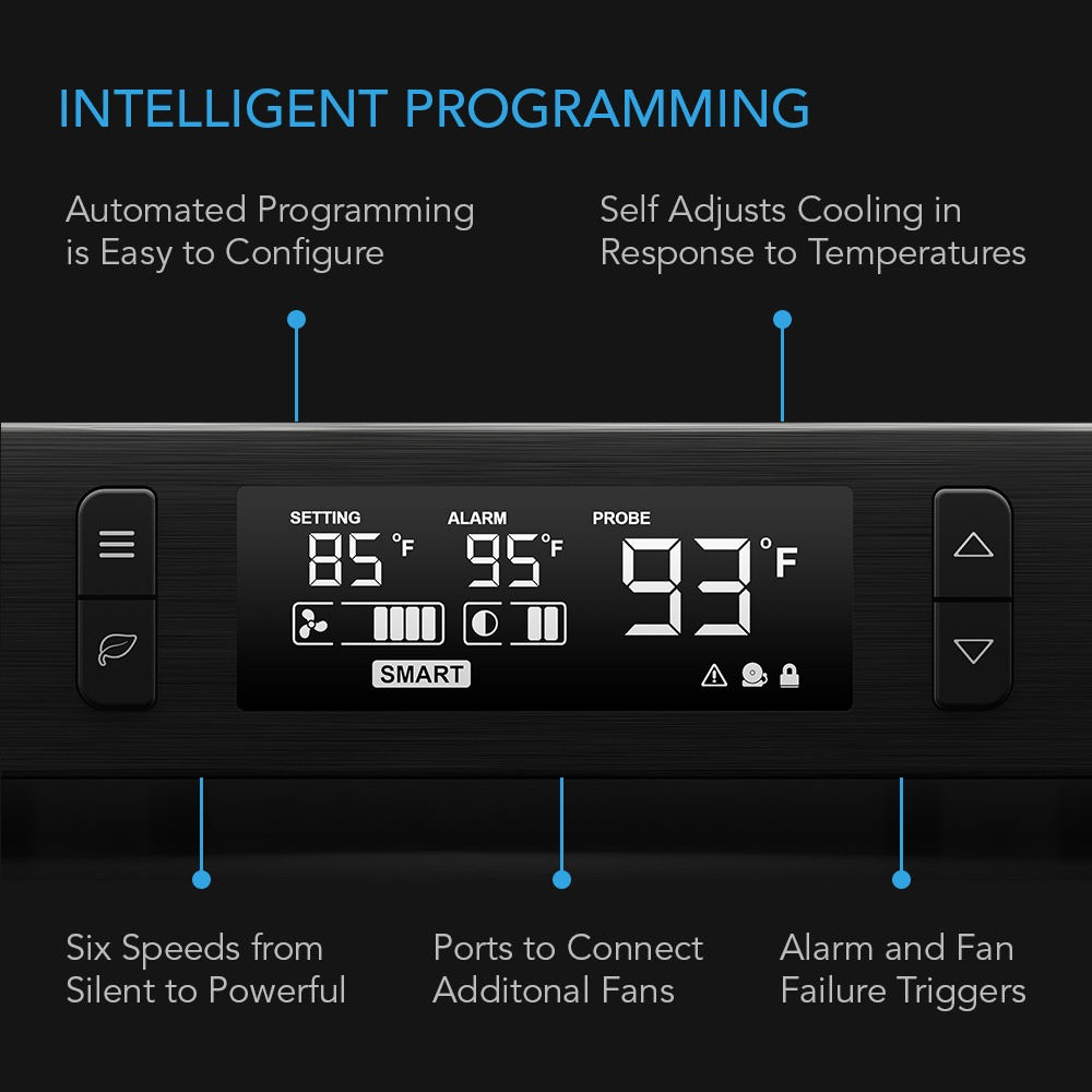 AC Infinity AIRCOM T10, AV Receiver Cooling Fan w/ LCD Temp Controller, 17" Front Exhaust product image 3