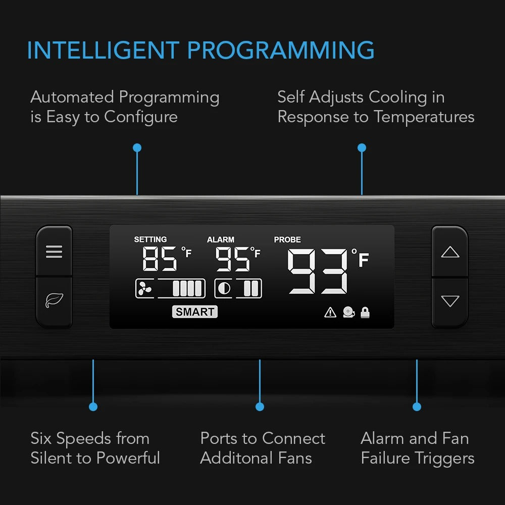 AC Infinity AIRCOM T8, AV Receiver Cooling Fan w/ LCD Temp Controller, 17" Rear Exhaust product image 3