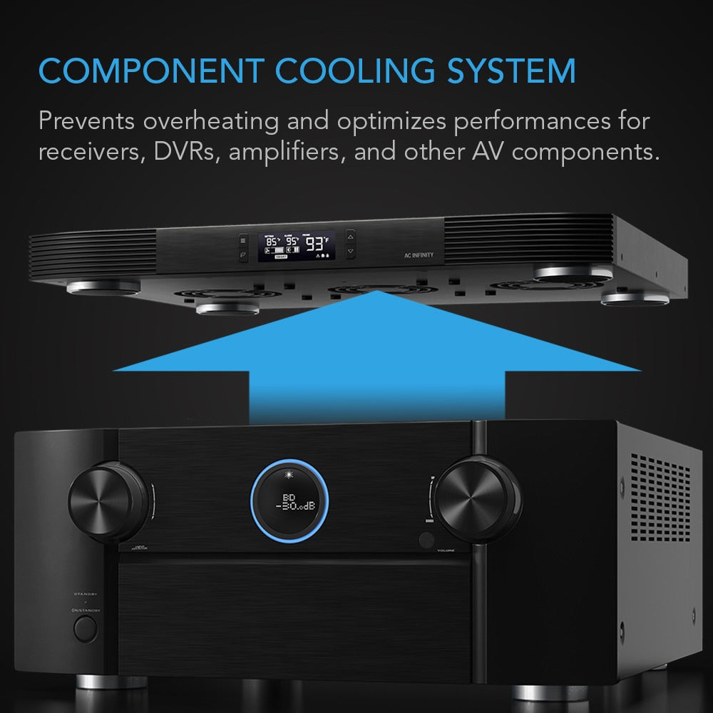 AC Infinity AIRCOM T9, AV Receiver Cooling Fan w/ LCD Temp Controller, 17" Top Exhaust product image 2