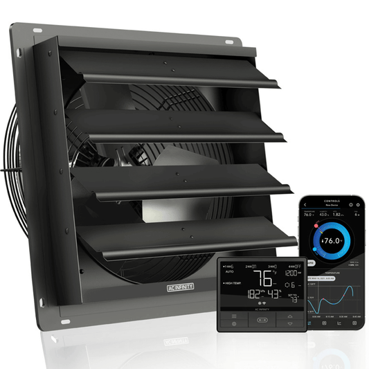 AC Infinity AIRLIFT T14, Shutter Exhaust Ventilation Fan 14", Temperature Humidity Controller AC-ALT14 Climate Control