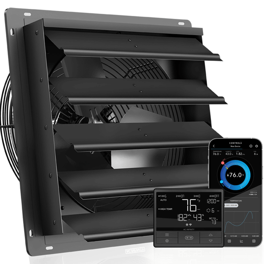 AC Infinity AIRLIFT T20, Shutter Exhaust Ventilation Fan 20", Temperature Humidity Controller AC-ALT20 Climate Control