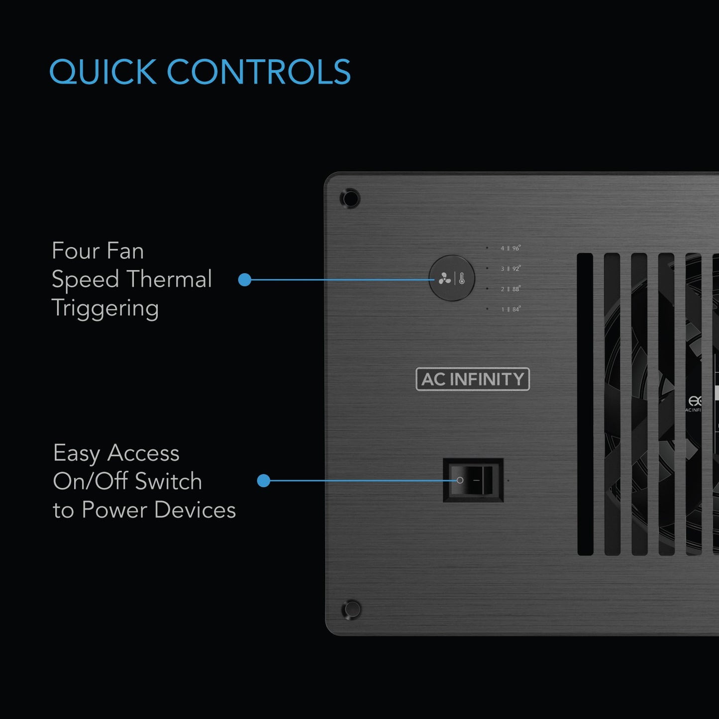 AC Infinity AIRPLATE P7, Cabinet Cooling Fan w/ Outlets & USB Ports, Thermal Trigger product image 3