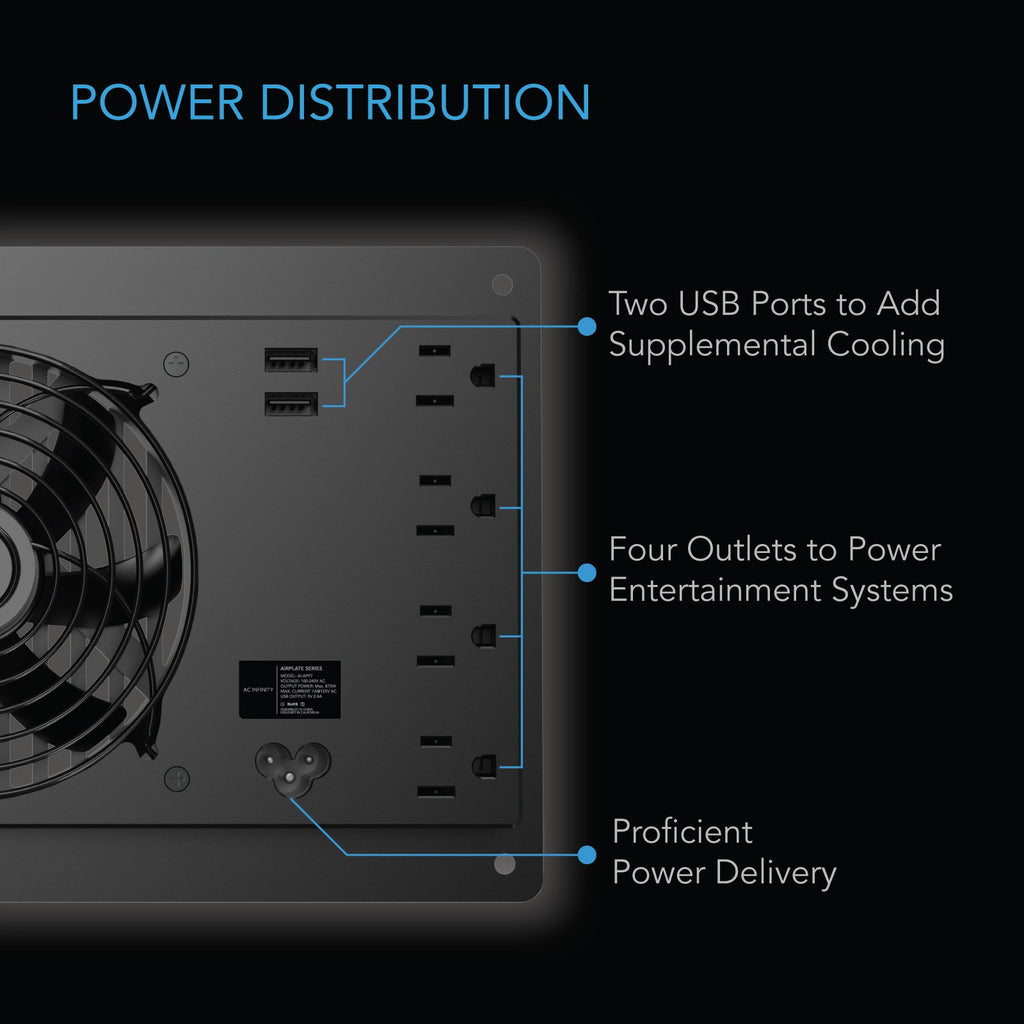 AC Infinity AIRPLATE P7, Cabinet Cooling Fan w/ Outlets & USB Ports, Thermal Trigger product image 5