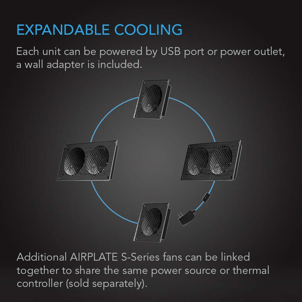 AC Infinity AIRPLATE S1 Quiet Cabinet Cooling Fan 4" w/ Speed product image 5
