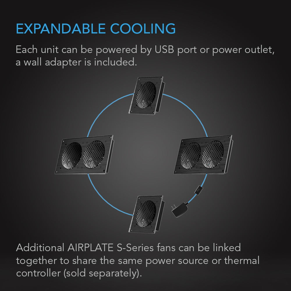 AC Infinity AIRPLATE S5, Quiet Cabinet Cooling Fan 8" w/ Speed Controller product image 5