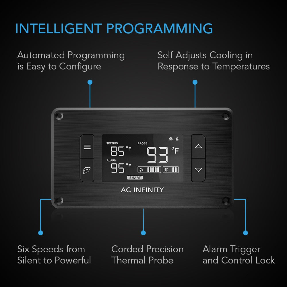 AC Infinity AIRPLATE T7, Quiet Cabinet Cooling Fan 12" w/ Temperature Controller product image 3