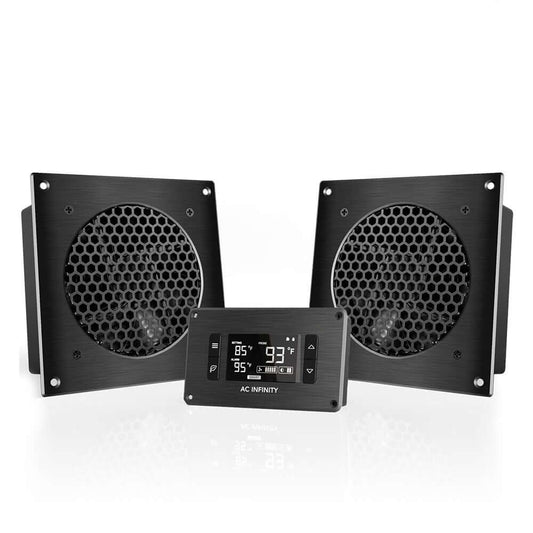 AC Infinity AIRPLATE T8, Quiet Cabinet Cooling Fan Dual 6" w/ Temperature Controller product image 1