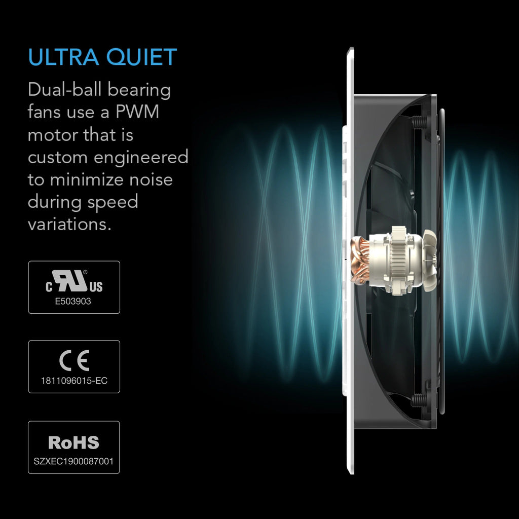 AC Infinity AIRPLATE T8 White, Quiet Cabinet Cooling Fan Dual 6" w/ Temperature Controller product image 4