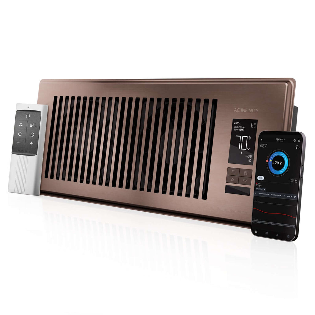 AC Infinity AIRTAP T4 Quiet Register Booster Fan System Brown Bronze product image 1