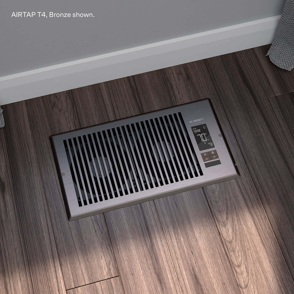 AC Infinity AIRTAP T4 Quiet Register Booster Fan System Brown Bronze product image 7