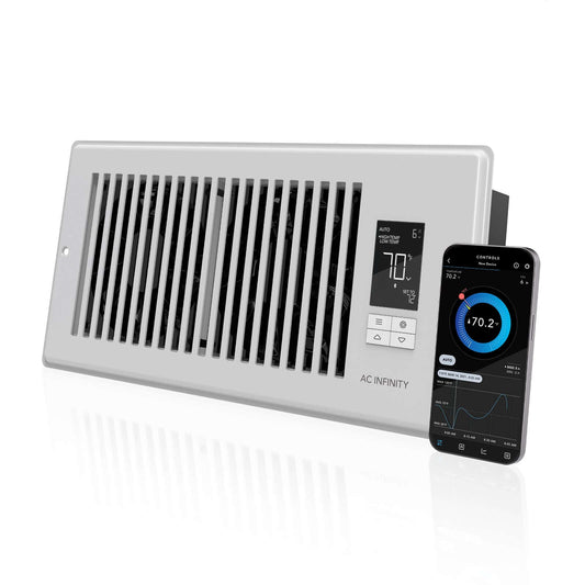 AC Infinity AIRTAP T4 Quiet Register Booster Fan System White product image 1