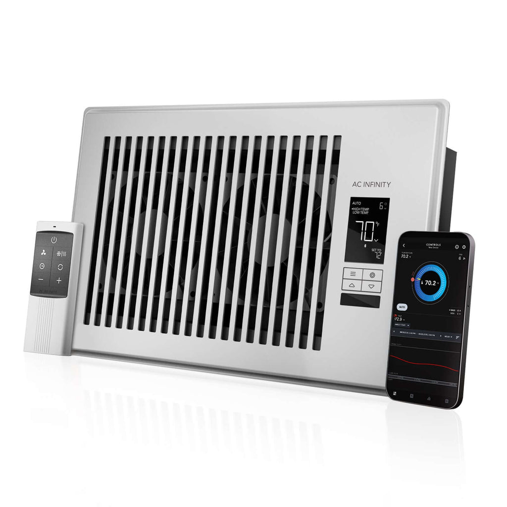 AC Infinity AIRTAP T6 Quiet Register Booster Fan System White product image 1
