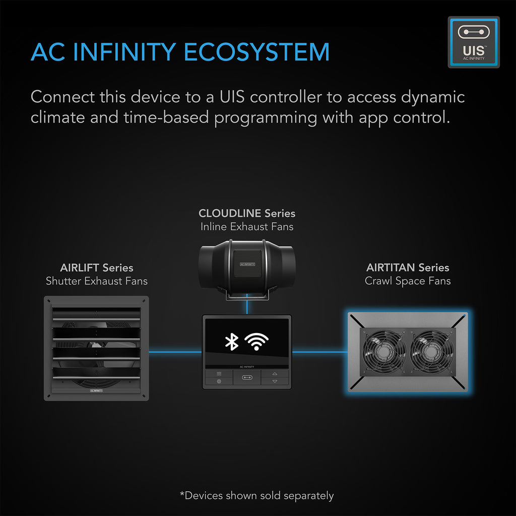 AC Infinity AIRTITAN S7 Crawlspace Fan w/ Speed Controller 12-Inch product image 5