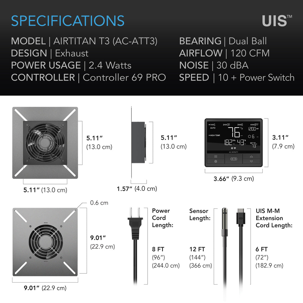 AC Infinity AIRTITAN T3 Crawlspace & Basement Ventilation Fan 6" product image 6