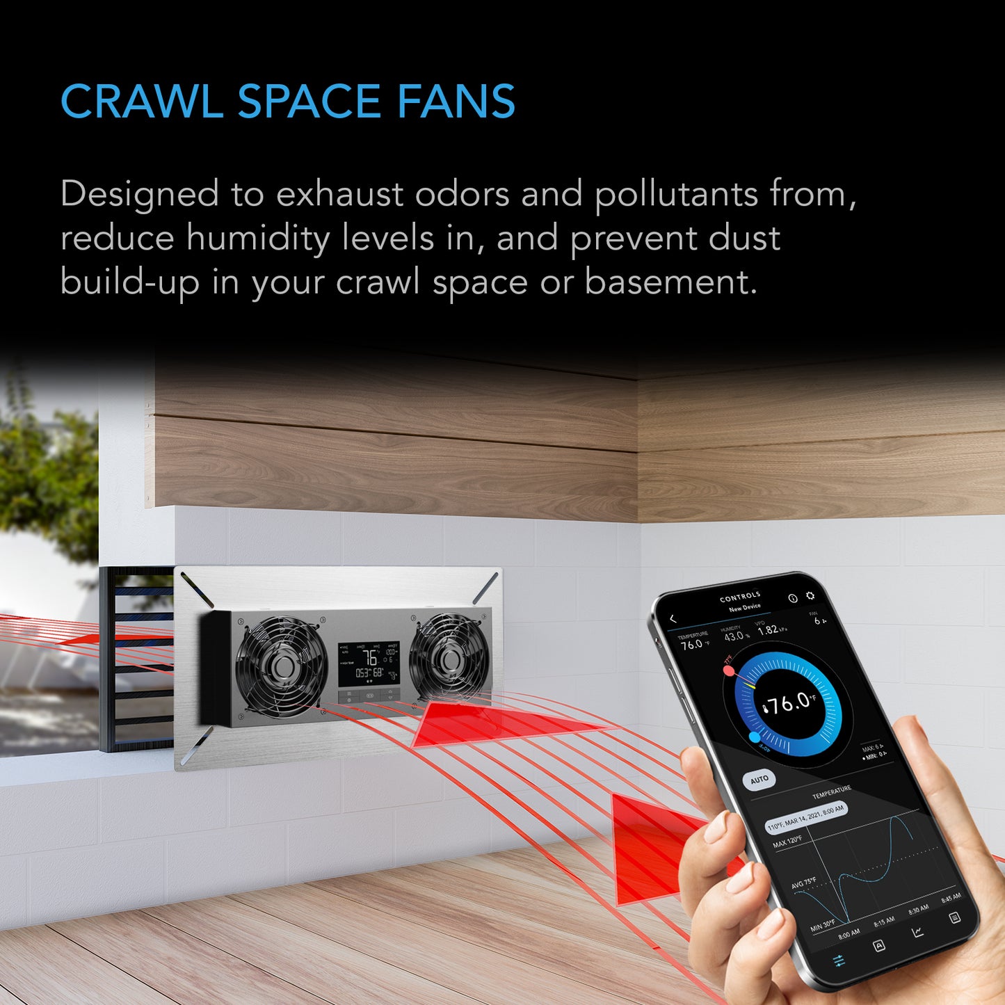 AC Infinity AIRTITAN T8 Crawlspace & Basement Ventilator Fan product image 2