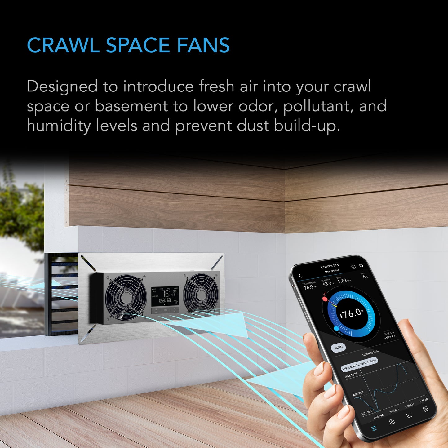 AC Infinity AIRTITAN T8-N Crawlspace & Basement Ventilator Fan product image 2