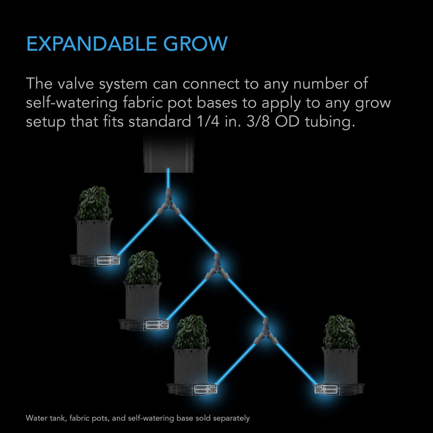 AC Infinity Auto-Fill Upgrade Valve Kit for Self-Watering Base, Enables Automatic Refills from Larger Reservoir, 4-Pack