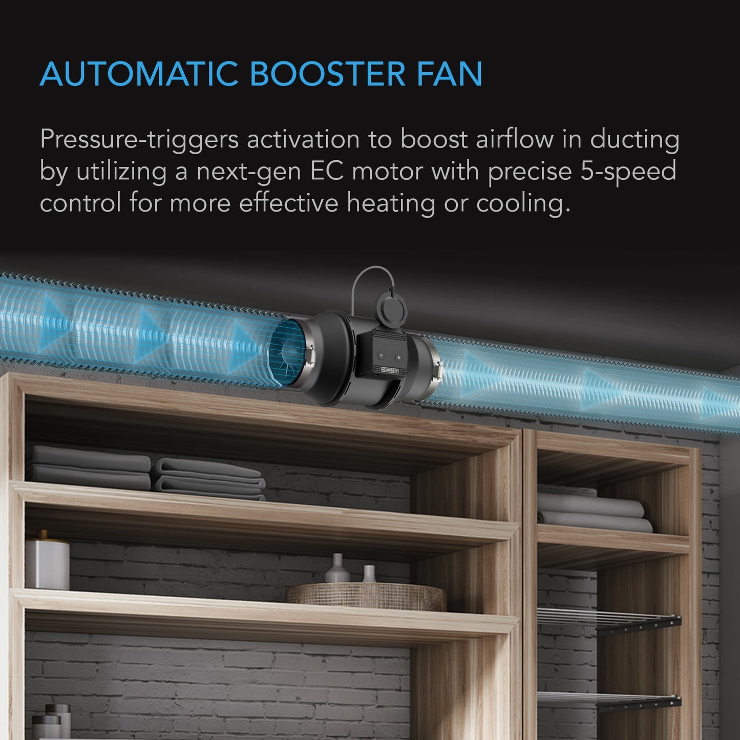 AC Infinity Automatic Booster Duct Fan Inline Fan w/ Pressure Switch product image 5