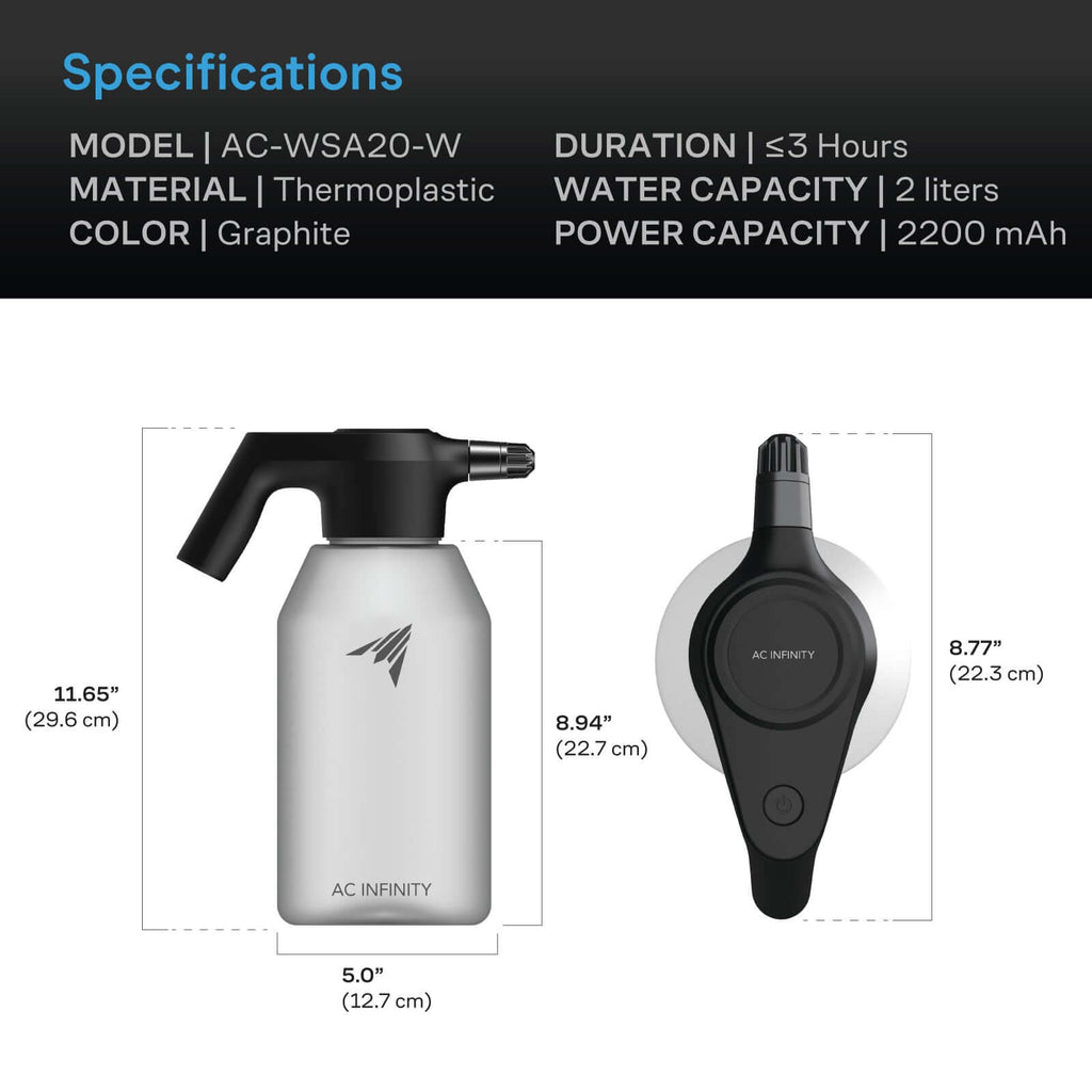 AC Infinity Automatic Water Sprayer 2-Liter Electric Mister Frost product image 6