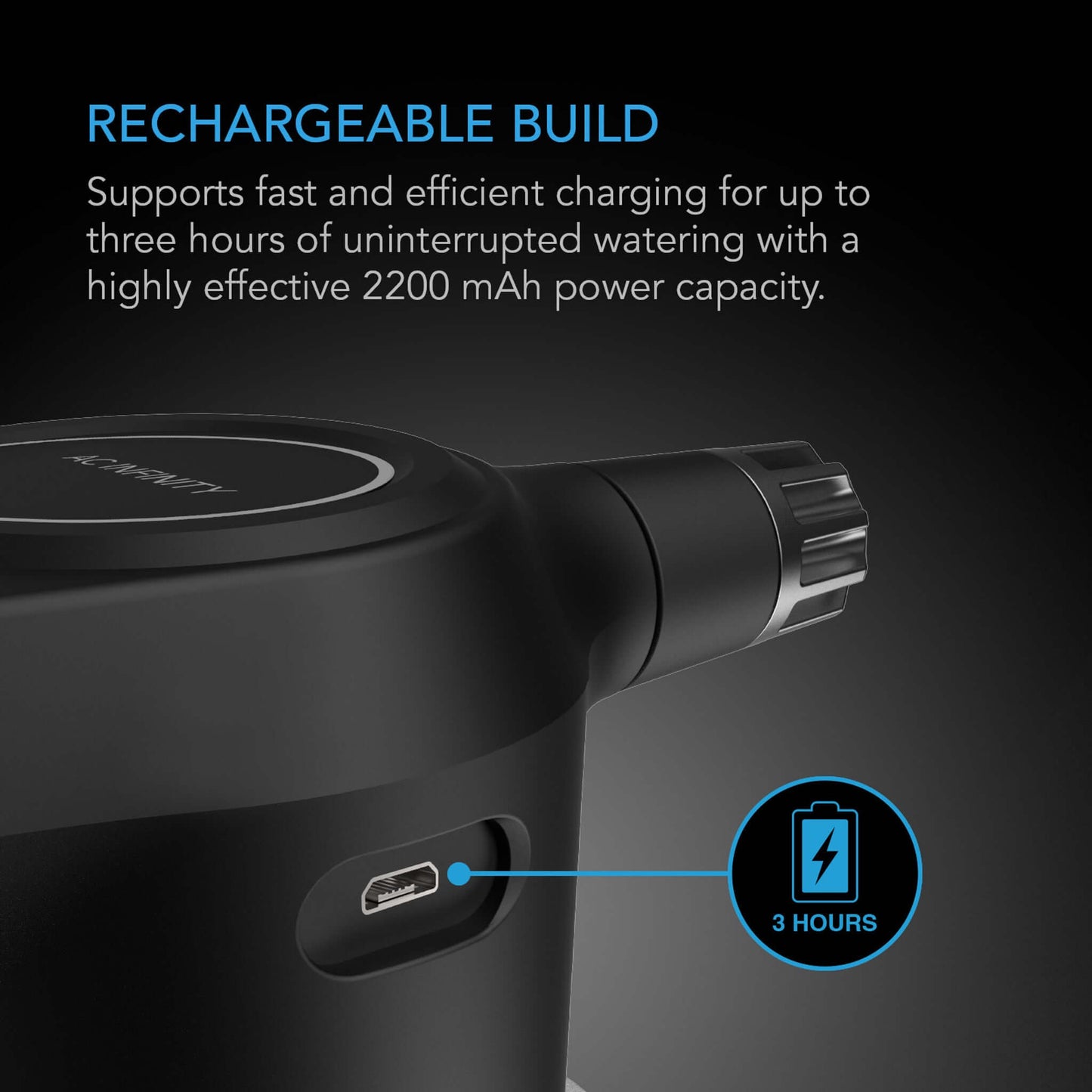 AC Infinity Automatic Water Sprayer, 2-Liter Electric Mister, Graphite